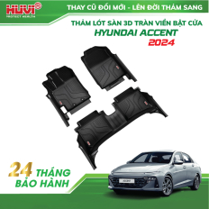 Thảm lót sàn ô tô Hyundai Accent 2024 tràn viền bậc cửa Huvi