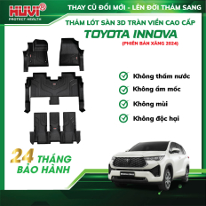 Thảm Lót Sàn Ô Tô Toyota Innova 2023-2024 (Bảng xăng) Tràn Viền Bậc Cửa Huvi