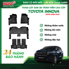 Thảm lót sàn ô tô Toyota Innova Cross 2024 (Bảng Hybrid) tràn viền bậc cửa Huvi