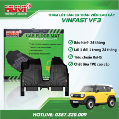 Thảm lót sàn ô tô Vinfast VF3 2024 tràn viền bậc cửa Huvi